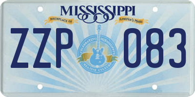 MS license plate ZZP083