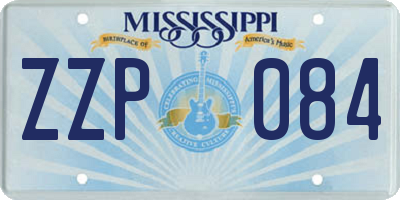 MS license plate ZZP084