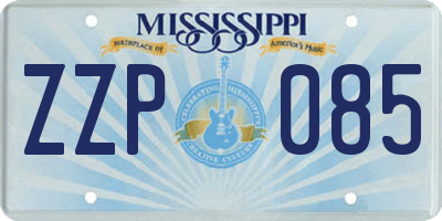 MS license plate ZZP085