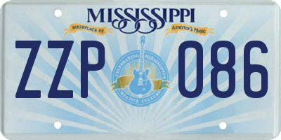 MS license plate ZZP086