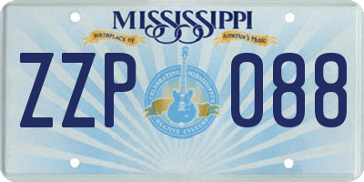 MS license plate ZZP088