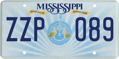 MS license plate ZZP089