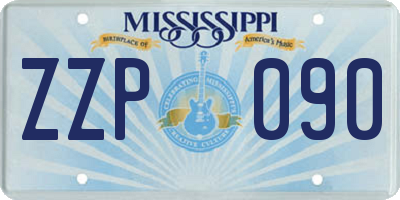 MS license plate ZZP090