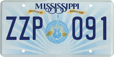 MS license plate ZZP091