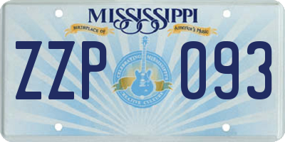 MS license plate ZZP093