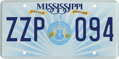 MS license plate ZZP094