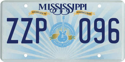 MS license plate ZZP096