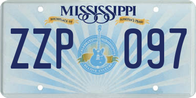 MS license plate ZZP097