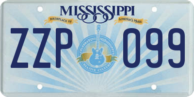 MS license plate ZZP099