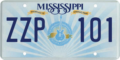 MS license plate ZZP101