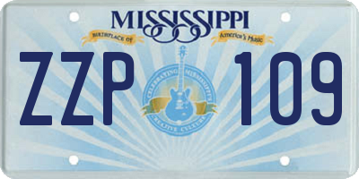 MS license plate ZZP109