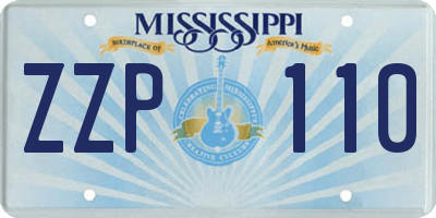 MS license plate ZZP110