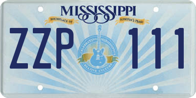 MS license plate ZZP111