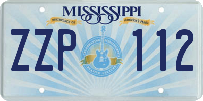 MS license plate ZZP112