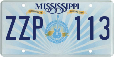 MS license plate ZZP113