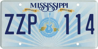 MS license plate ZZP114