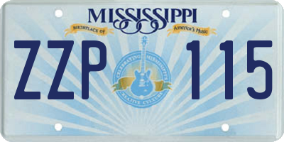 MS license plate ZZP115