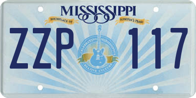 MS license plate ZZP117