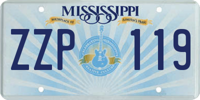 MS license plate ZZP119