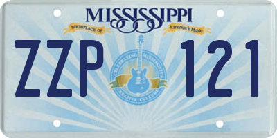 MS license plate ZZP121