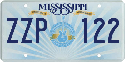 MS license plate ZZP122