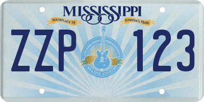 MS license plate ZZP123