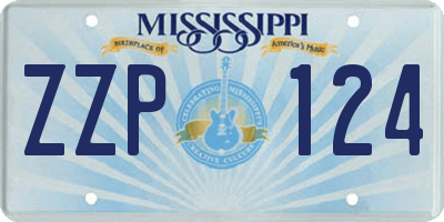 MS license plate ZZP124