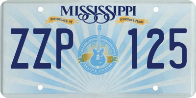 MS license plate ZZP125