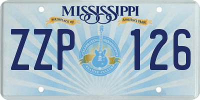 MS license plate ZZP126