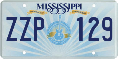 MS license plate ZZP129