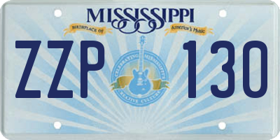 MS license plate ZZP130