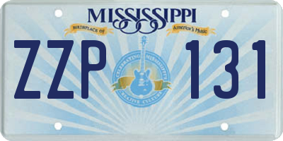 MS license plate ZZP131