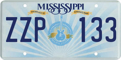 MS license plate ZZP133