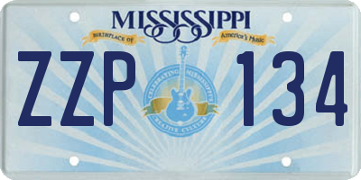 MS license plate ZZP134