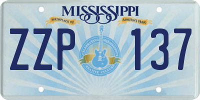 MS license plate ZZP137