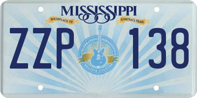 MS license plate ZZP138