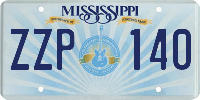 MS license plate ZZP140