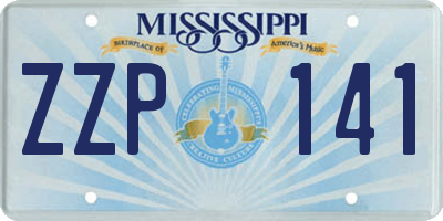 MS license plate ZZP141