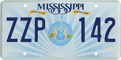 MS license plate ZZP142