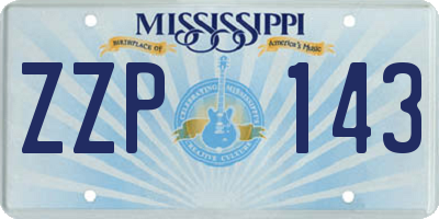 MS license plate ZZP143