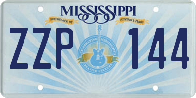 MS license plate ZZP144