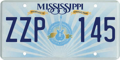 MS license plate ZZP145