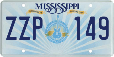 MS license plate ZZP149