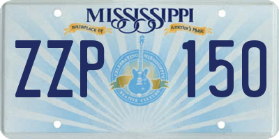 MS license plate ZZP150