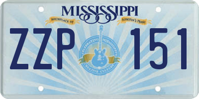 MS license plate ZZP151