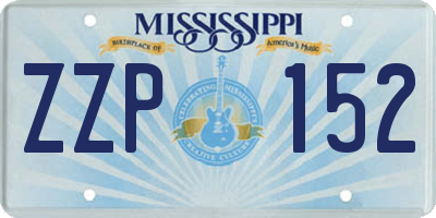 MS license plate ZZP152