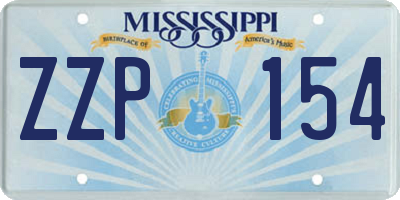 MS license plate ZZP154