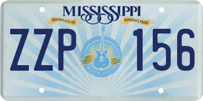 MS license plate ZZP156