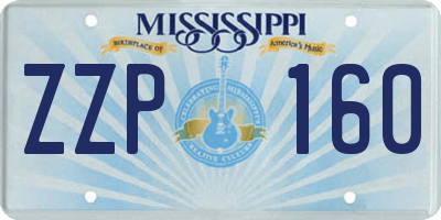 MS license plate ZZP160