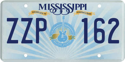 MS license plate ZZP162